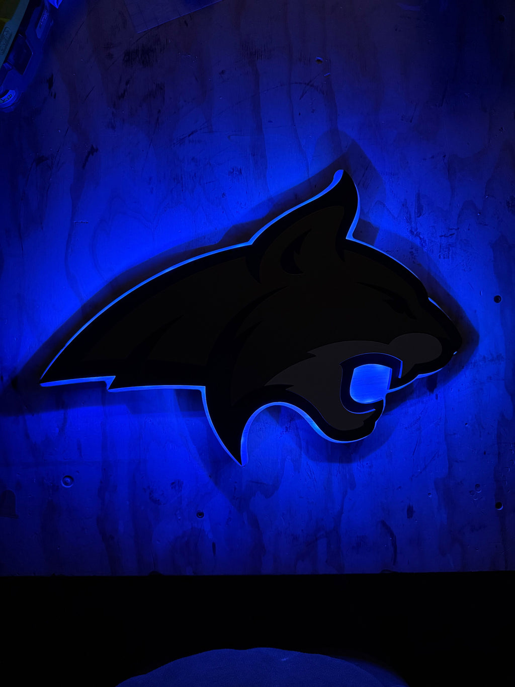 Montana State Bobcat Custom LED Backlit Sign | Layered Laser Cut Wall Art